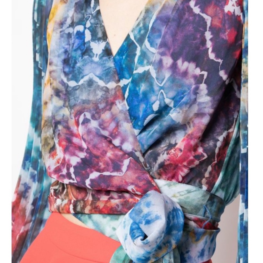 SOLD OUT ♥️ HP✨ NWT Alice+Olivia Silk Tie Dye Wrap - Picture 6 of 6